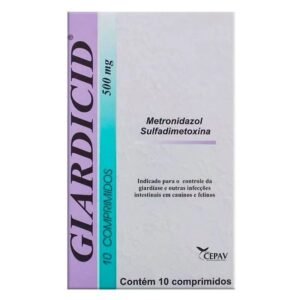Antibiótico Giardicid 500mg Cepav para Cães e Gatos - 10 comprimidos
