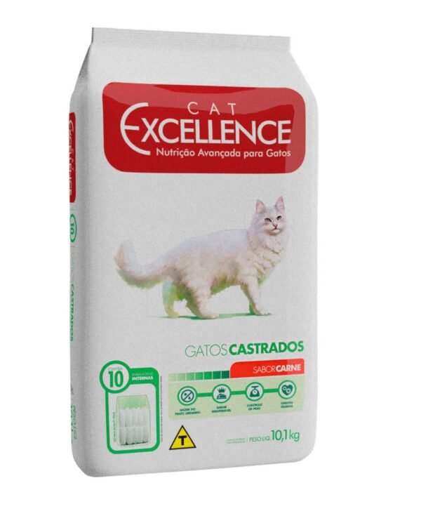Ração Seca Cat Excellence Carne para Gatos Adultos Castrados 10,1 Kg