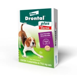 Drontal Plus para Cães de 10 kg Sabor Carne Com 4 Comprimidos