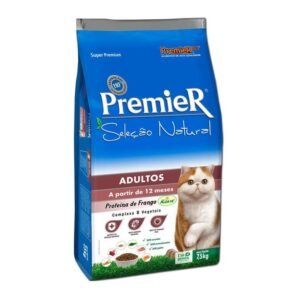Ração Premier Seleção Natural para Gatos Adultos Sabor Frango 7,5 kg