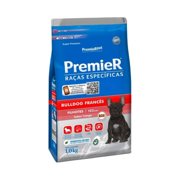 Ração Premier Raças Específicas Bulldog Francês para Cães Filhotes 1 kg