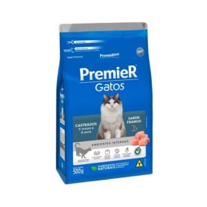 Ração Premier para Gatos Castrados de 6 meses a 6 anos Sabor Frango 500g