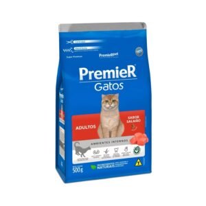 Ração Premier Ambientes Internos para Gatos Adultos Sabor Salmão 500g