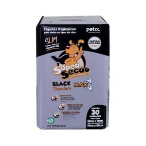 Tapete Higiênico Super Secão Black Slim para Cães 30 Unidades
