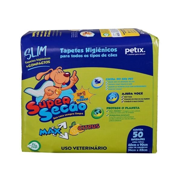 Tapete Higiênico Super Secão Max Citrus Slim para Cães 50 Unidades