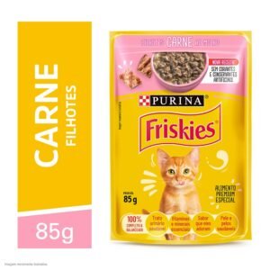 Ração Úmida Friskies para Gatos Filhotes Sabor Carne ao Molho 85g