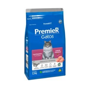 Ração Premier para Gatos Castrados de 6 meses a 6 anos Sabor Frango 1,5 kg