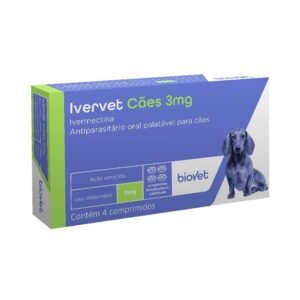 Antiparasitário Biovet Ivervet 3mg para Cães até 15kg