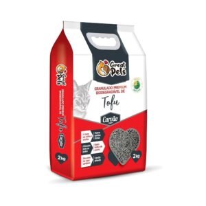 Granulado Higiênico Great Pets Premium Biodegradável Tofu Carvão 2 kg