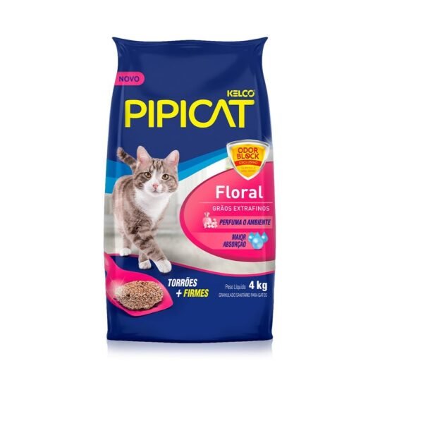Areia Higiênica Pipicat Floral para Gatos 4 kg