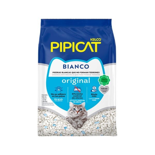 Areia Higiênica PipiCat Bianco para Gatos 1,8kg