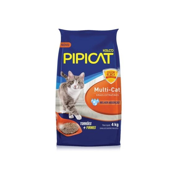 Areia Higiênica Pipicat Multicat para Gatos 4 kg