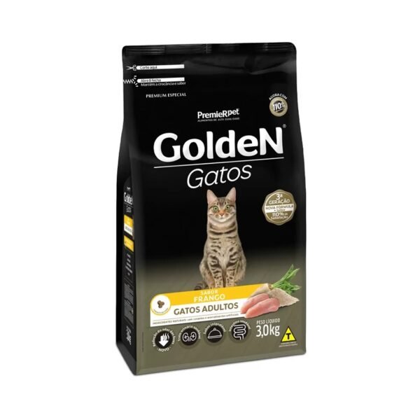 Ração Golden para Gatos Adultos Sabor Frango 3 Kg
