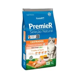Ração Premier Seleção Natural para Gatos Castrados Sabor Frango 7,5 kg