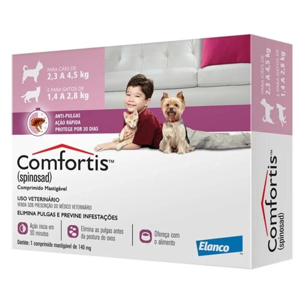 Antipulgas Comfortis Elanco 140mg - Cães de 2,3 a 4,5kg e Gatos de 1,4 a 2,8kg