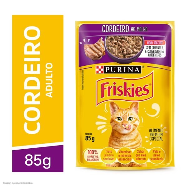 Ração Úmida Friskies Sachê para Gatos sabor Carne ao Molho 85g