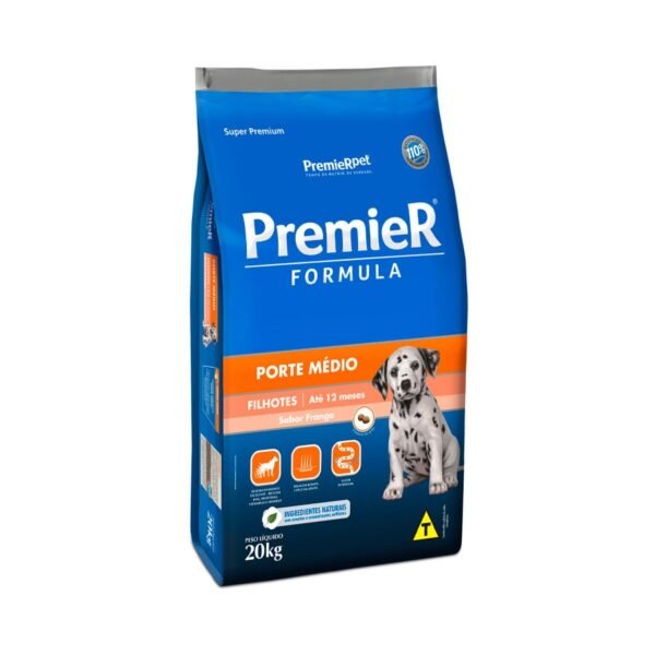 Ração Premier Filhotes Raças Médias para Cães Sabor Frango  20kg