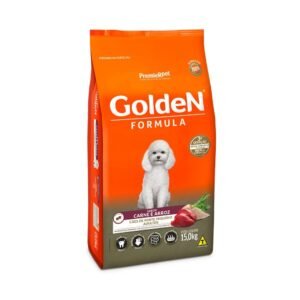 Ração Golden Fórmula Mini Bits Para Cães Adultos de Porte Pequeno Sabor Carne e Arroz 15 Kg
