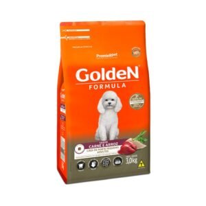 Ração Golden Fórmula Mini Bits Para Cães Adultos de Porte Pequeno Sabor Carne e Arroz 3 kg
