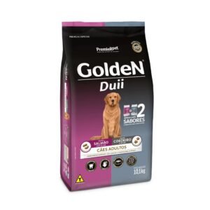 Ração Golden Duii para Cães Adultos Sabor Salmão com Ervas e Cordeiro com Arroz  10,1kg