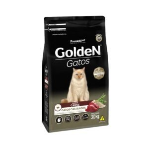 Ração Golden para Gatos Adultos Castrados Sabor Carne 3 Kg