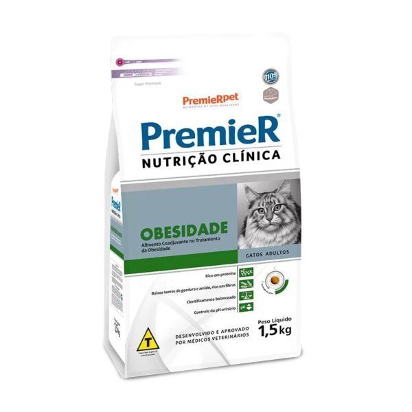 Ração Premier Nutrição Clínica Obesidade para Gatos Adultos 1,5 Kg