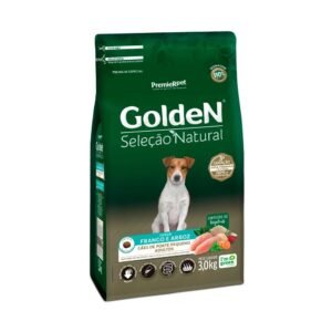Ração Golden Seleção Natural Mini Bits para Cães Adultos de Porte Pequeno Sabor Frango e Arroz 3 Kg