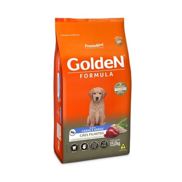 Ração Golden Fórmula para Cães Filhotes Sabor Carne e Arroz 15 Kg