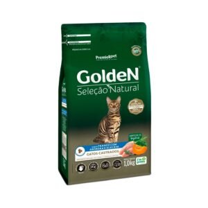Ração Golden Seleção Natural para Gatos Adultos Castrados Sabor Frango com Abóbora e Alecrim 1 kg
