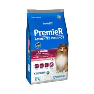 Ração Premier Senior Ambientes Internos para Cães Adultos 7+ Sabor Frango e Salmão 12 kg