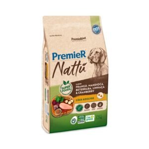 Ração Premier Nattu para Cães Adultos Sabor Mandioca 12 kg