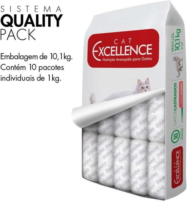 Ração Seca Cat Excellence Salmão para Gatos Adultos Castrados 10,1 Kg - Imagem 2