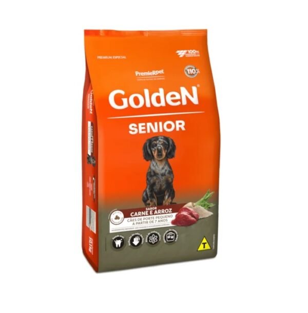 Ração Golden Fórmula Mini Bits para Cães Senior de Porte Pequeno Sabor Carne e Arroz 3 Kg
