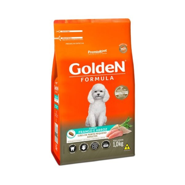 Ração Golden Fórmula Mini Bits para Cães Adultos de Porte Pequeno Sabor Frango e Arroz 1 Kg