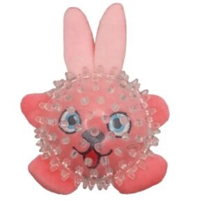 Brinquedo Mordedor com Pelúcia Great Pets Coelinho Rosa para Cães