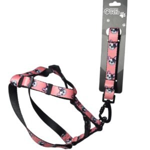 Peitoral com Guia para Cães M Rosa/Cachorros