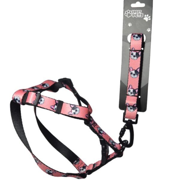 Peitoral com Guia para Cães M Rosa/Cachorros