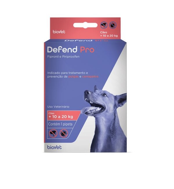 Antipulgas e Carrapatos Defend Pro para Cães de 10 kg a 20 kg com 1 Pipeta