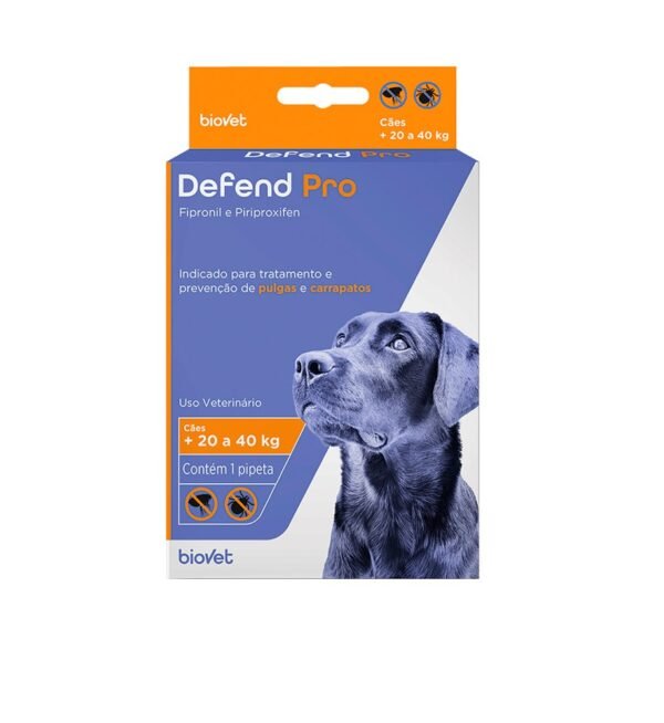 Antipulgas e Carrapatos Defend Pro para Cães de 20kg a 40kg com 1 Pipeta