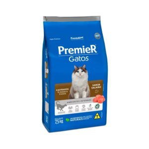 Ração Premier para Gatos Castrados de 6 meses a 6 anos Sabor Salmão 7,5 Kg
